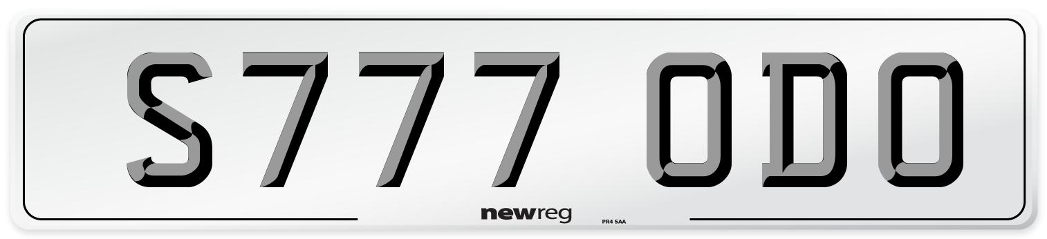 S777 ODO Number Plate from New Reg